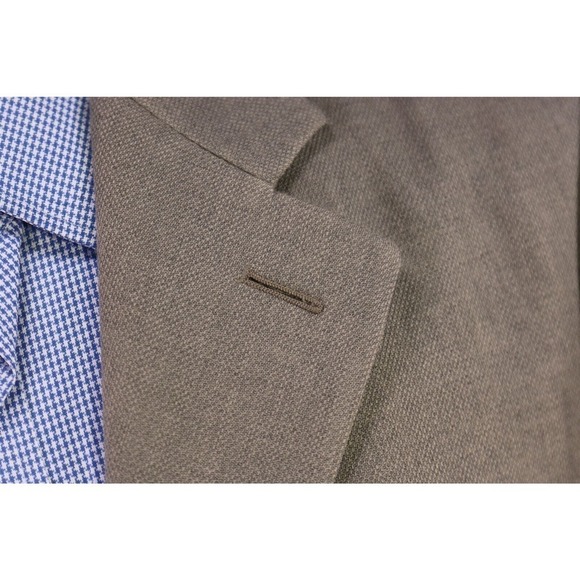 Armani Collezioni Tan Woven Wool Western Style Blazer Jacket 40R - Picture 5 of 8